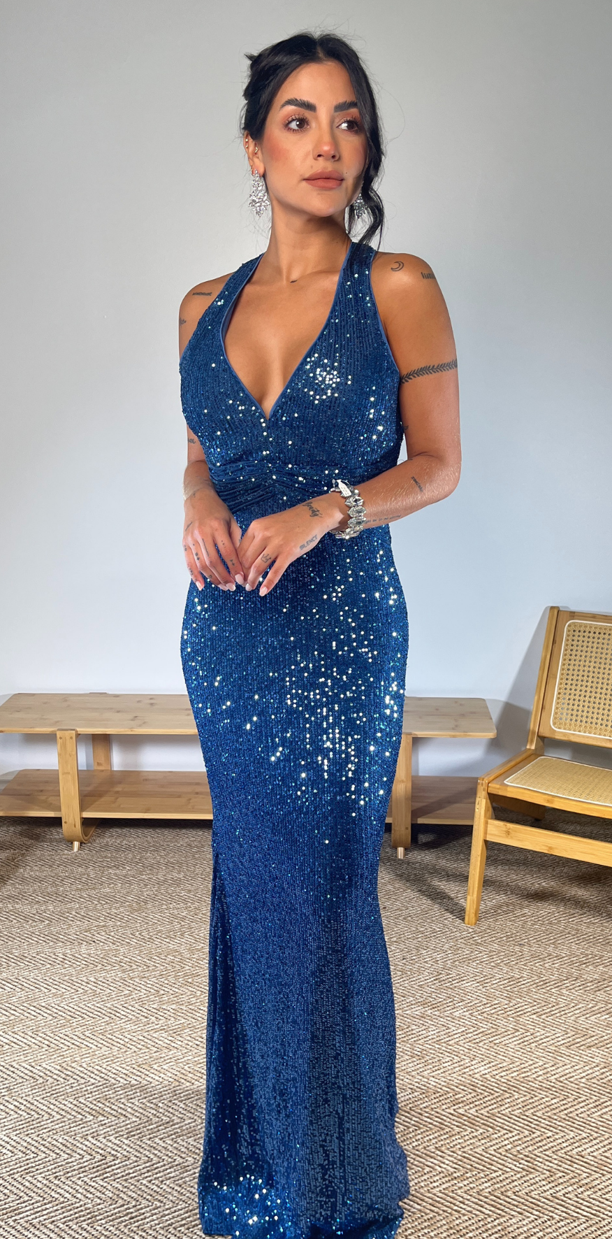 Blue Sequin Dress