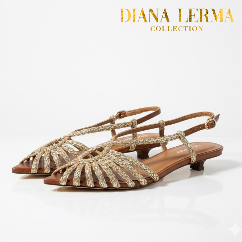 Bronze Strapped Flats