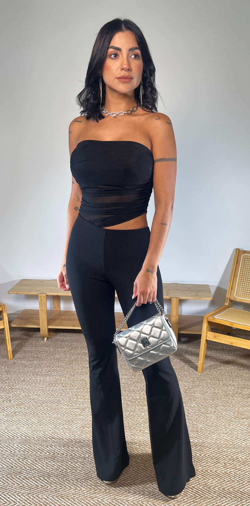 Black Strapless Jumpsuit