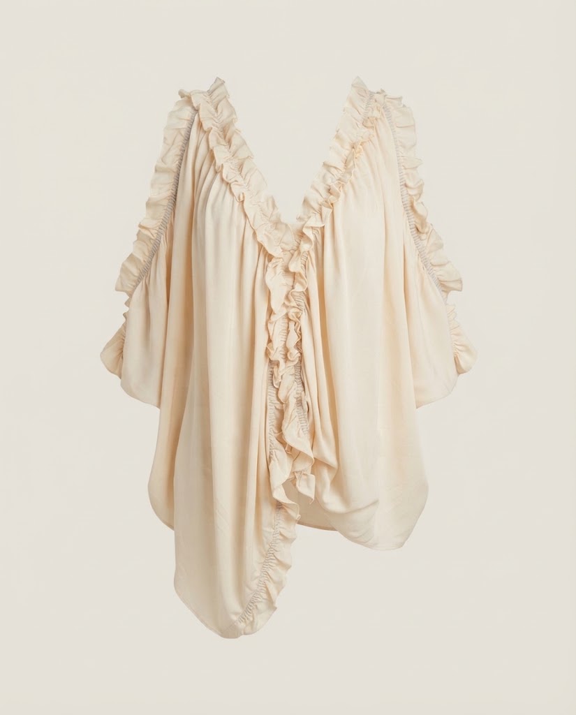 Ruffled Shoulder Blouse