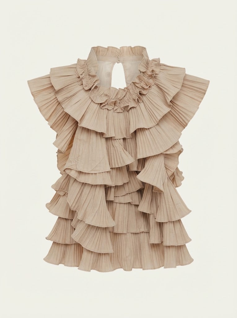 Ruffled Tiered Sleeveless Blouse