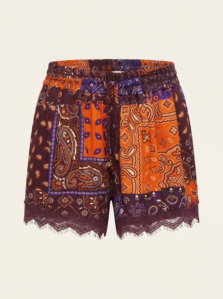 Paisley Print Shorts