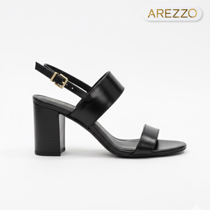 Black Strapped Block Heels