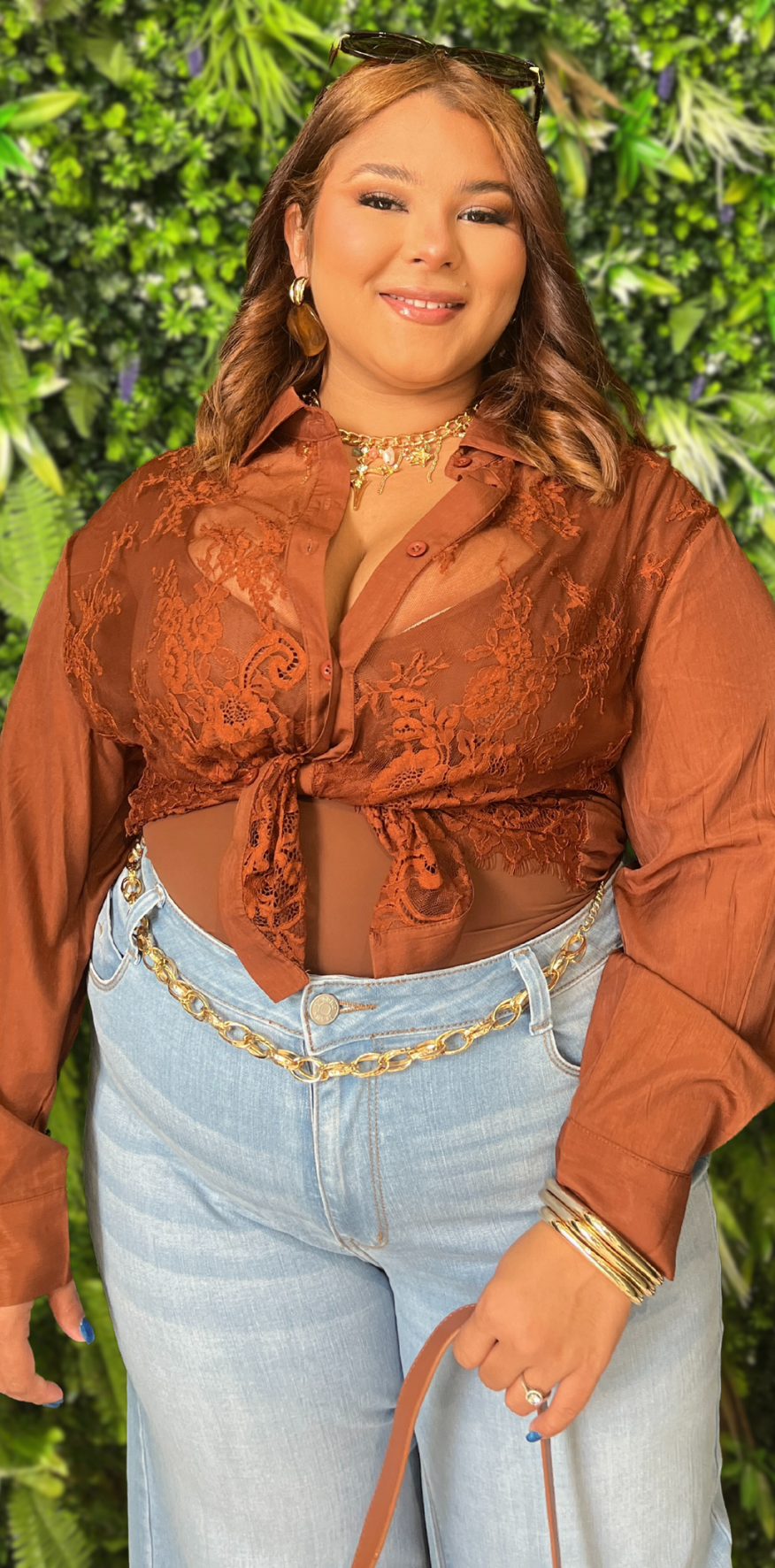 Brown Lace Shirt