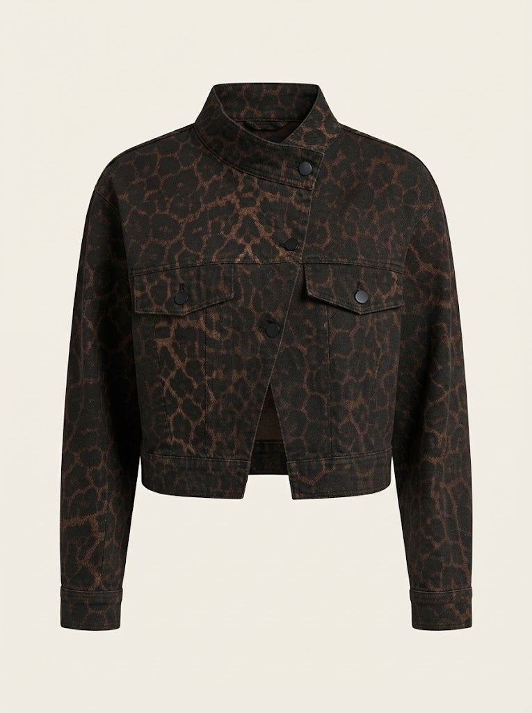 Animal Print Cropped Jacket