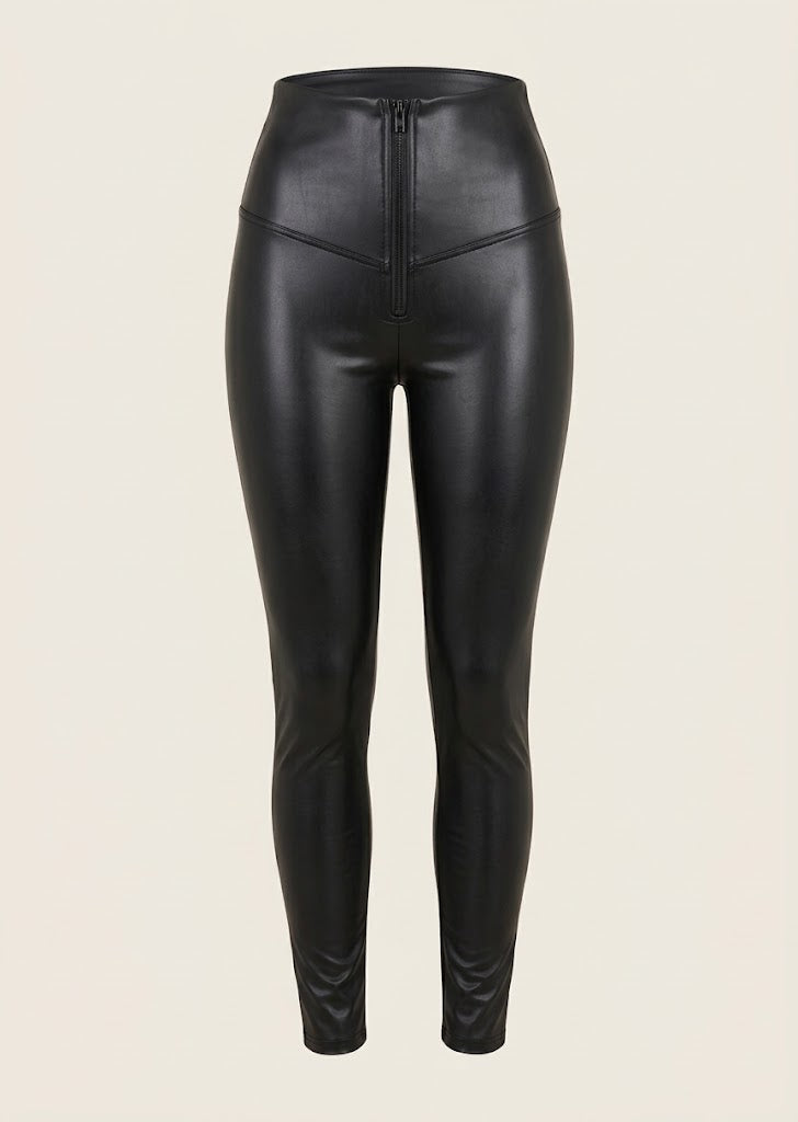 High Rise Faux Leather Leggings