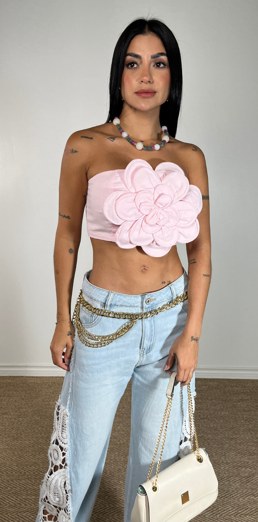 Flower Front Crop Top