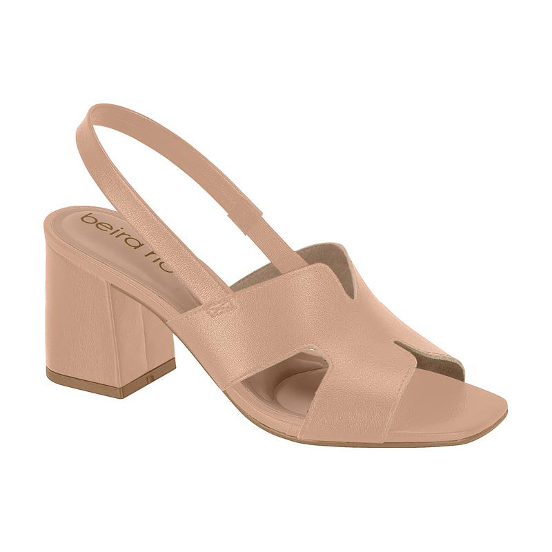 Slingback Beige Block Heels