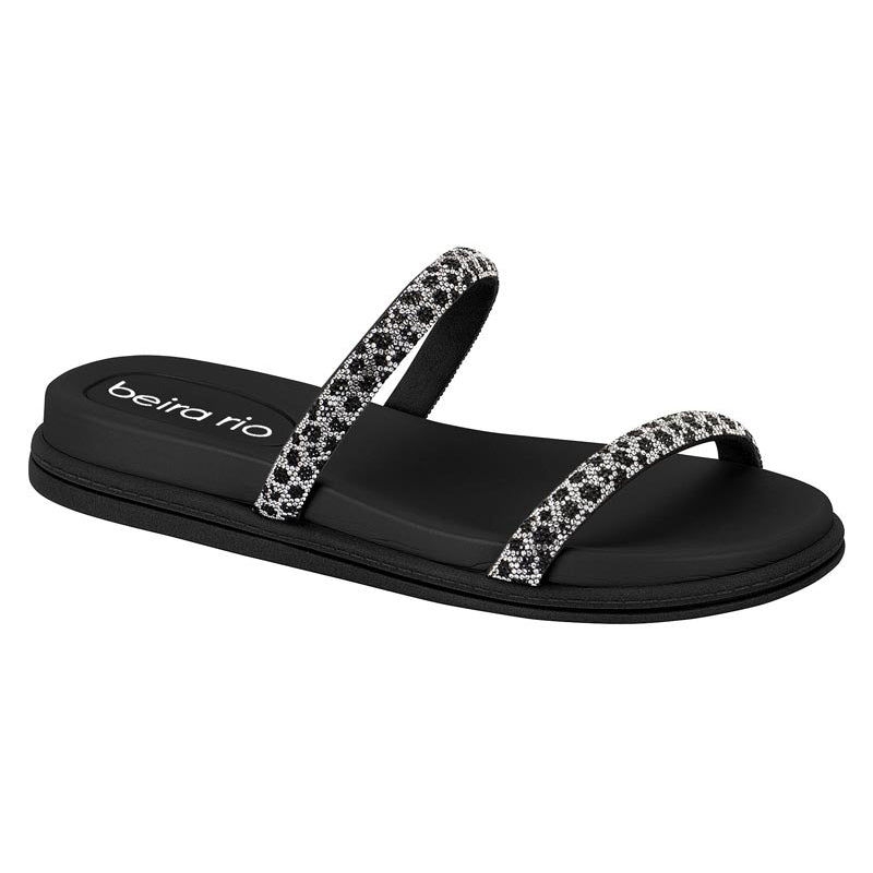 Glitter Straps Black Chunky Sandals