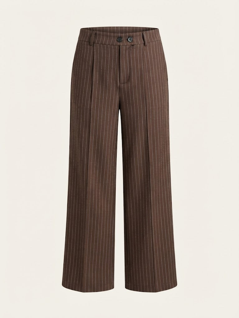 Pinstripe Wide Leg Trousers