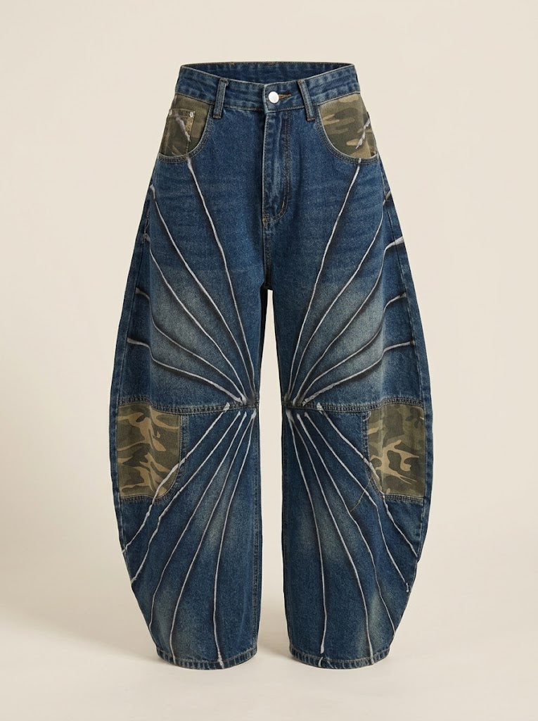 Camo Patch Barrel Jeans