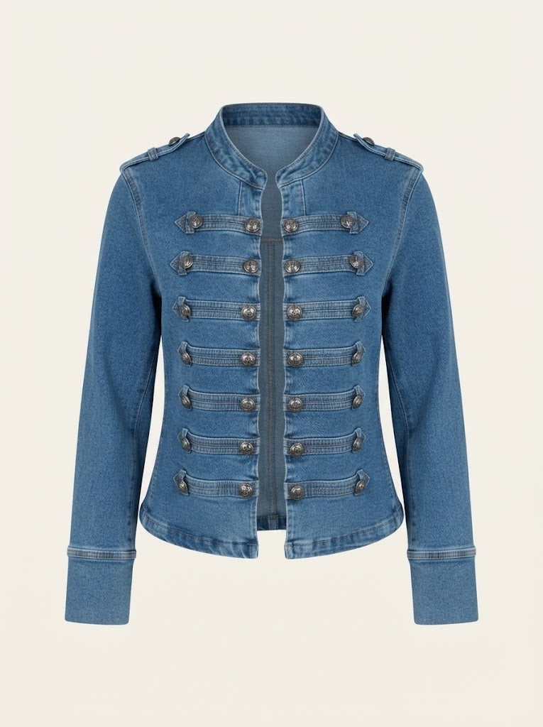 Military Style Denim Jacket