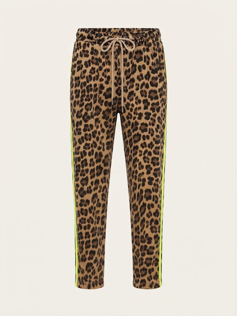 Leopard Print Neon Stripe Pants