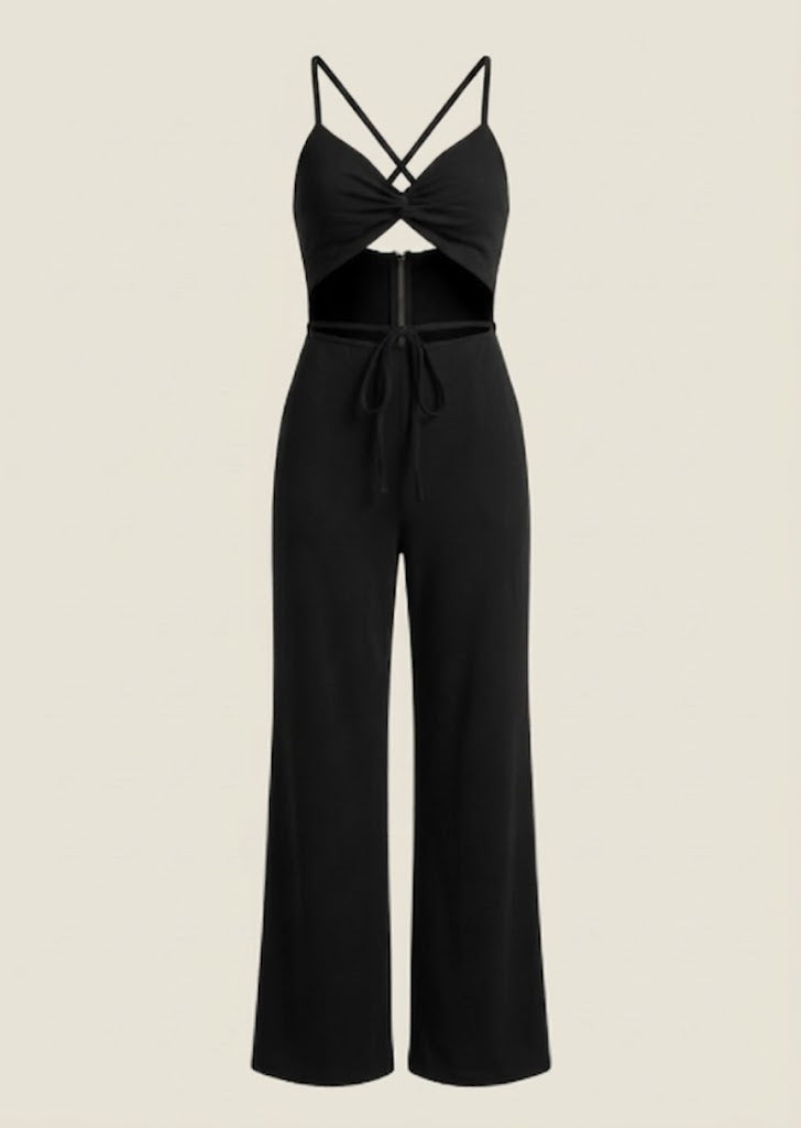 Twist Front Cutout Jumpsuit