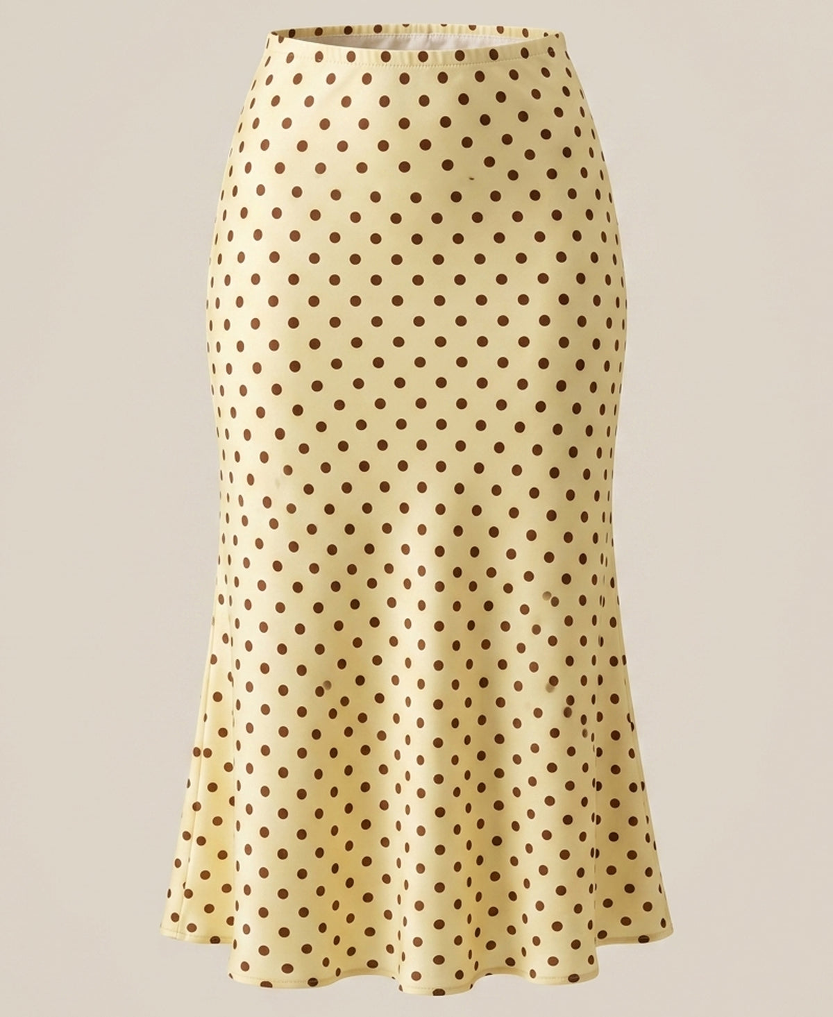 Yellow Polka Dots Midi Skirt
