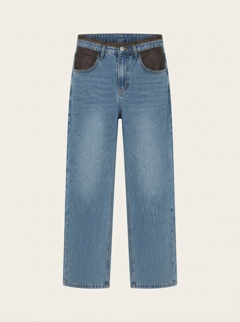 Contrast Pocket Denim Pants
