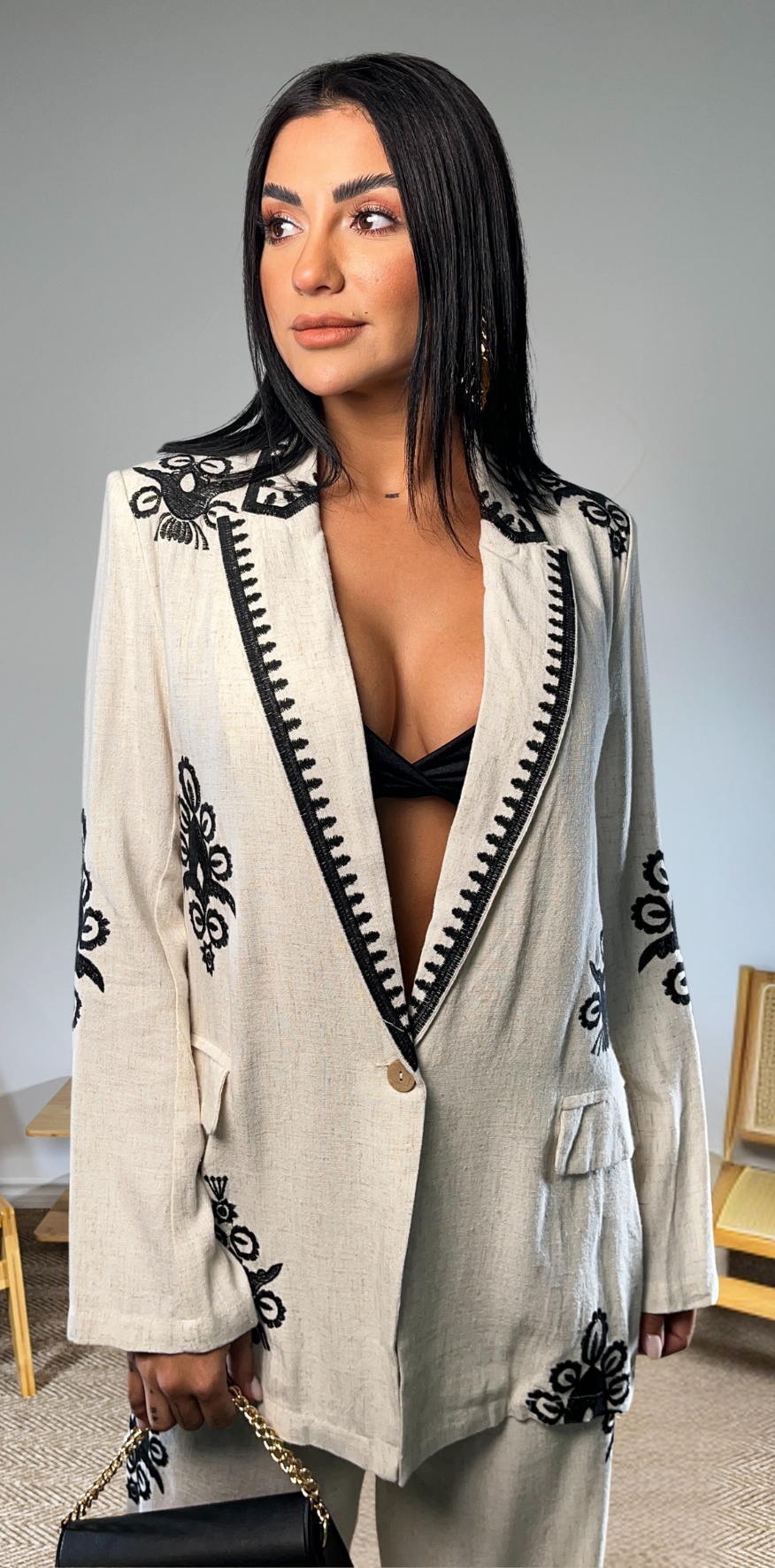 Black Details Oversized Jacket