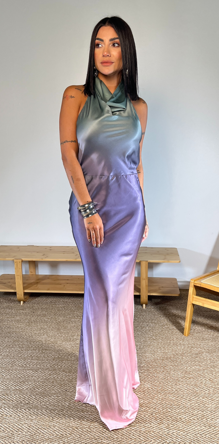 Silky Ombre Purple Dress