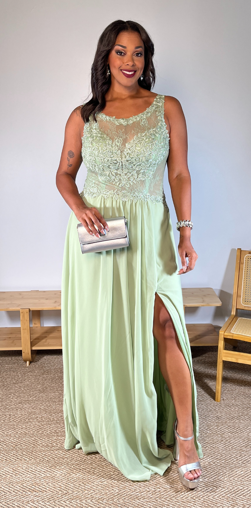Mint Green Lace Dress
