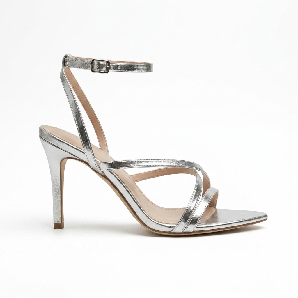 Silver Strappy Heels