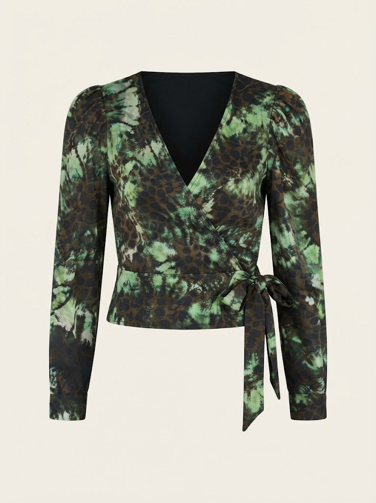 Wild Botanical Wrap Blouse