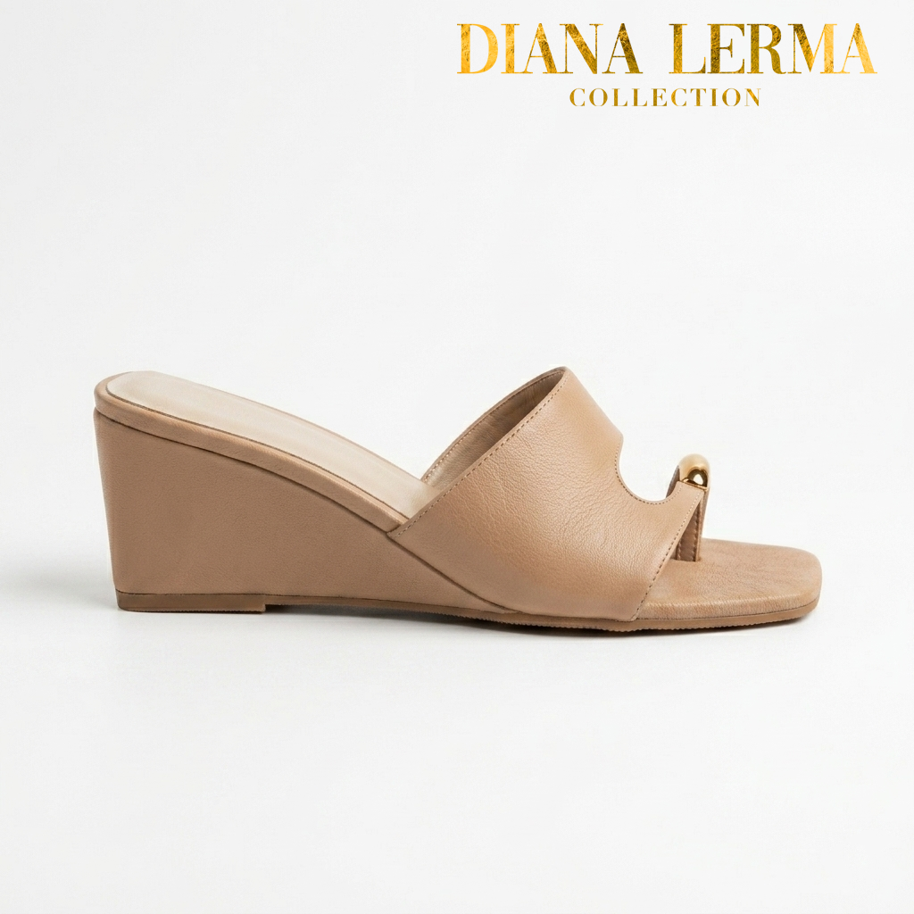 Beige Slide Wedges