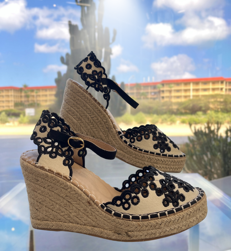 Black and Creme Wedges
