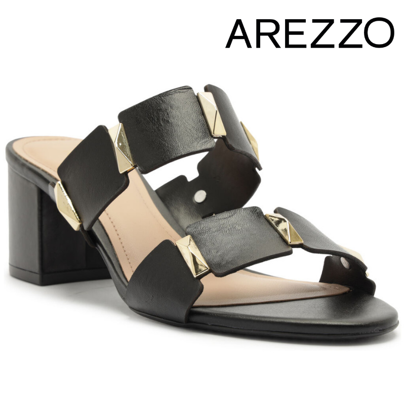 Black Slide Block Heels