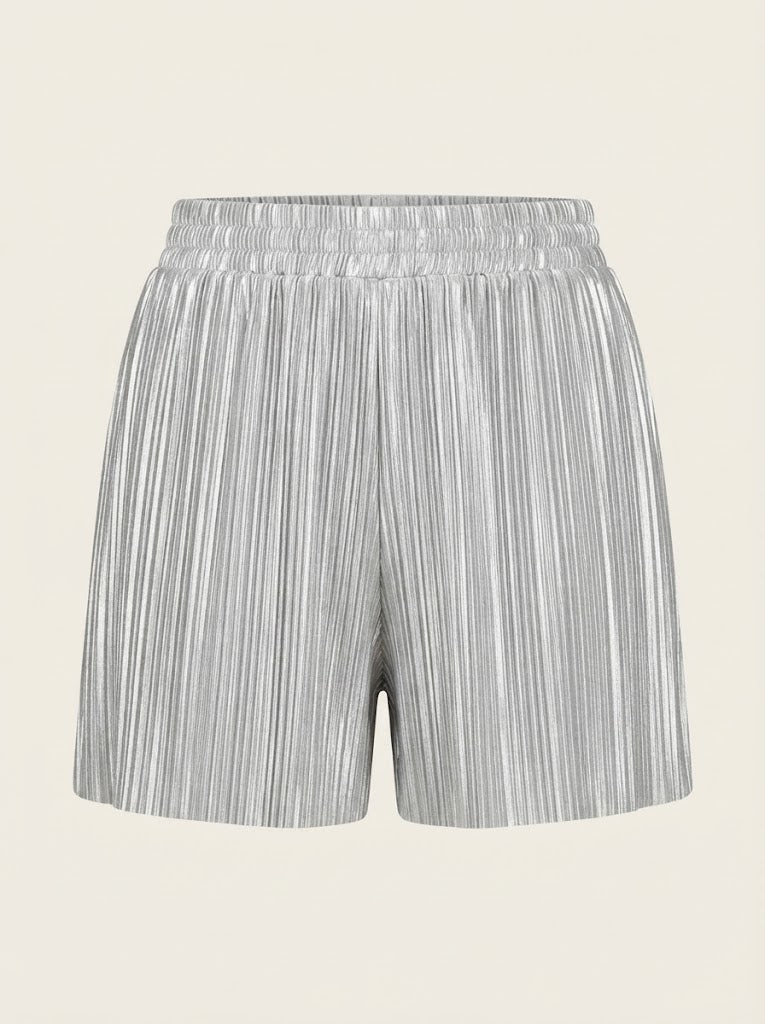 Metallic Pleated Shorts