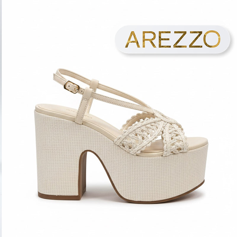 Woven Slingback Chunky Heels