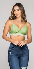 Green Knit Crop Top