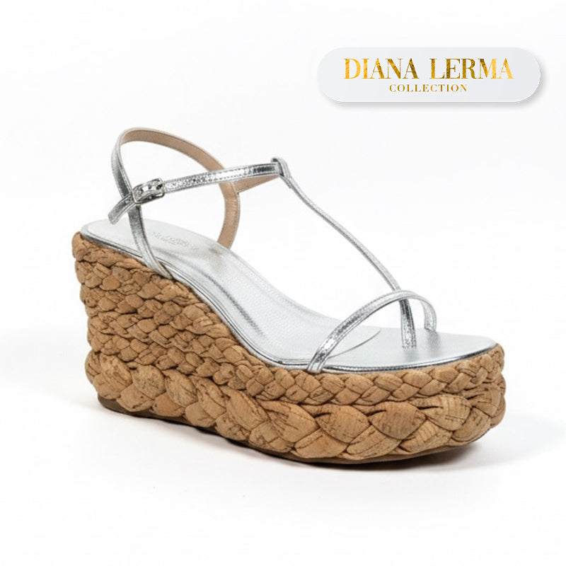 Silver Strappy Wedges