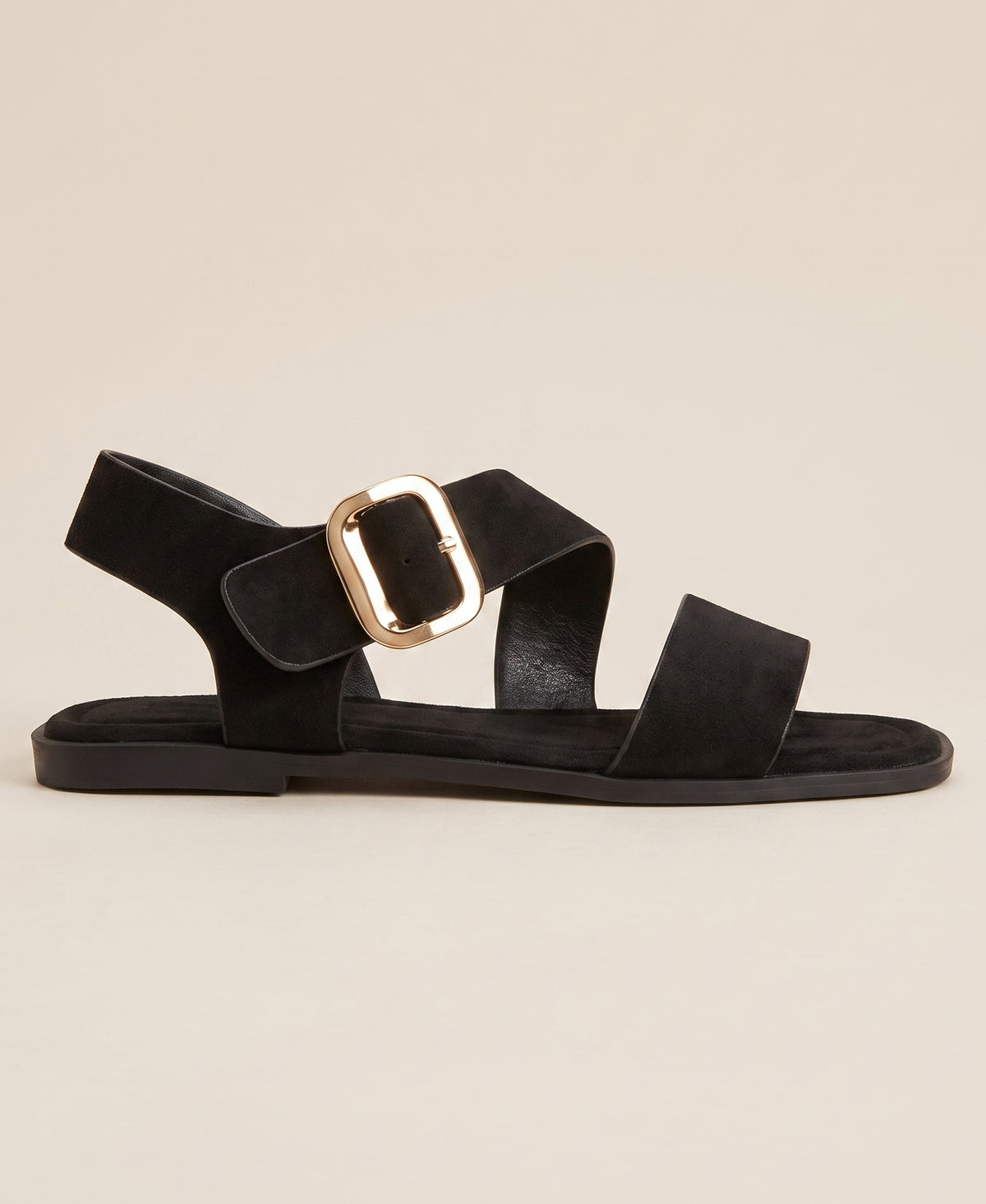 Oversized Buckle Slingback Sandals