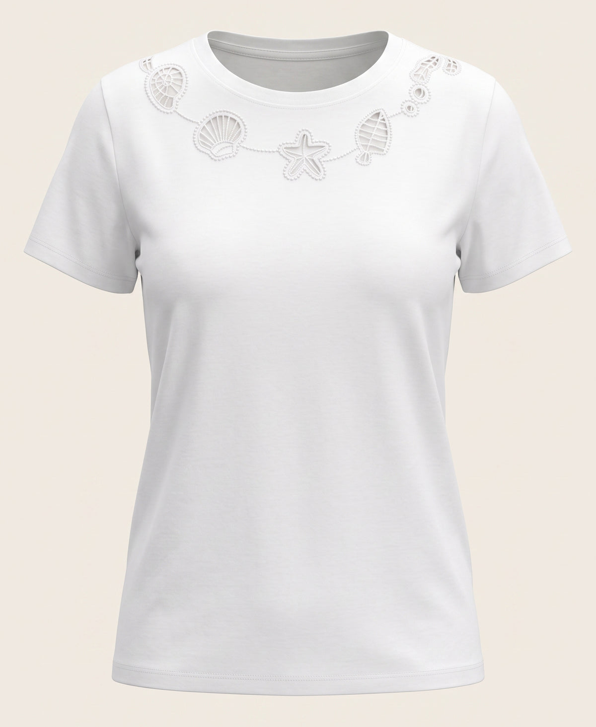 Cutout Seashell Crewneck Tee