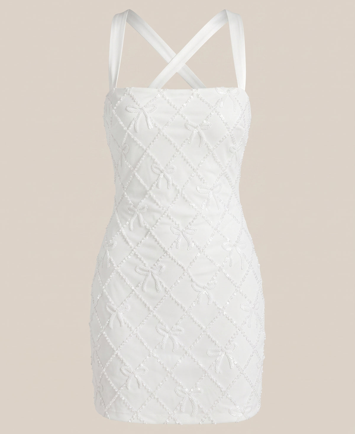 White Textured Mini Dress