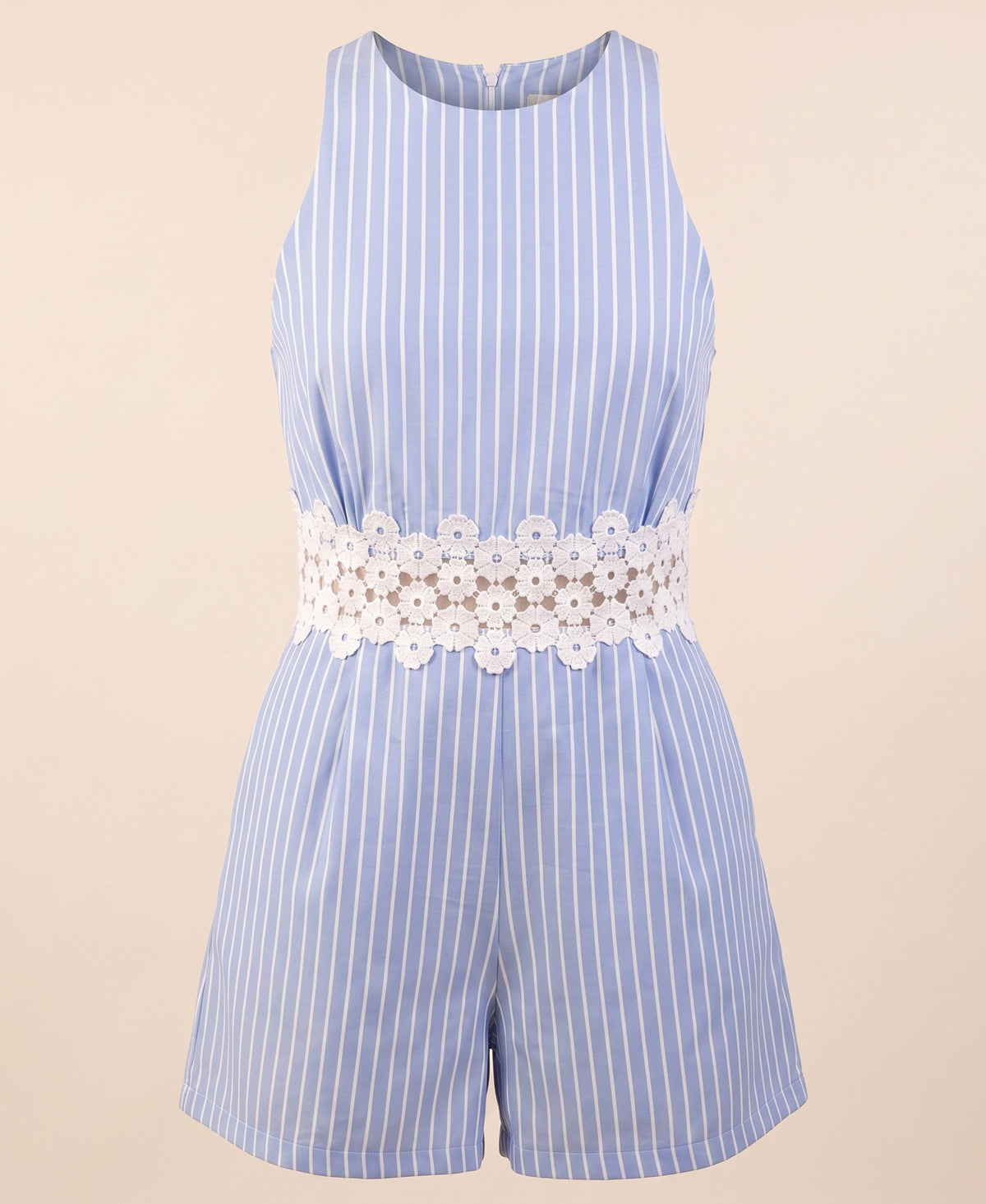 Striped Lace Waist Romper