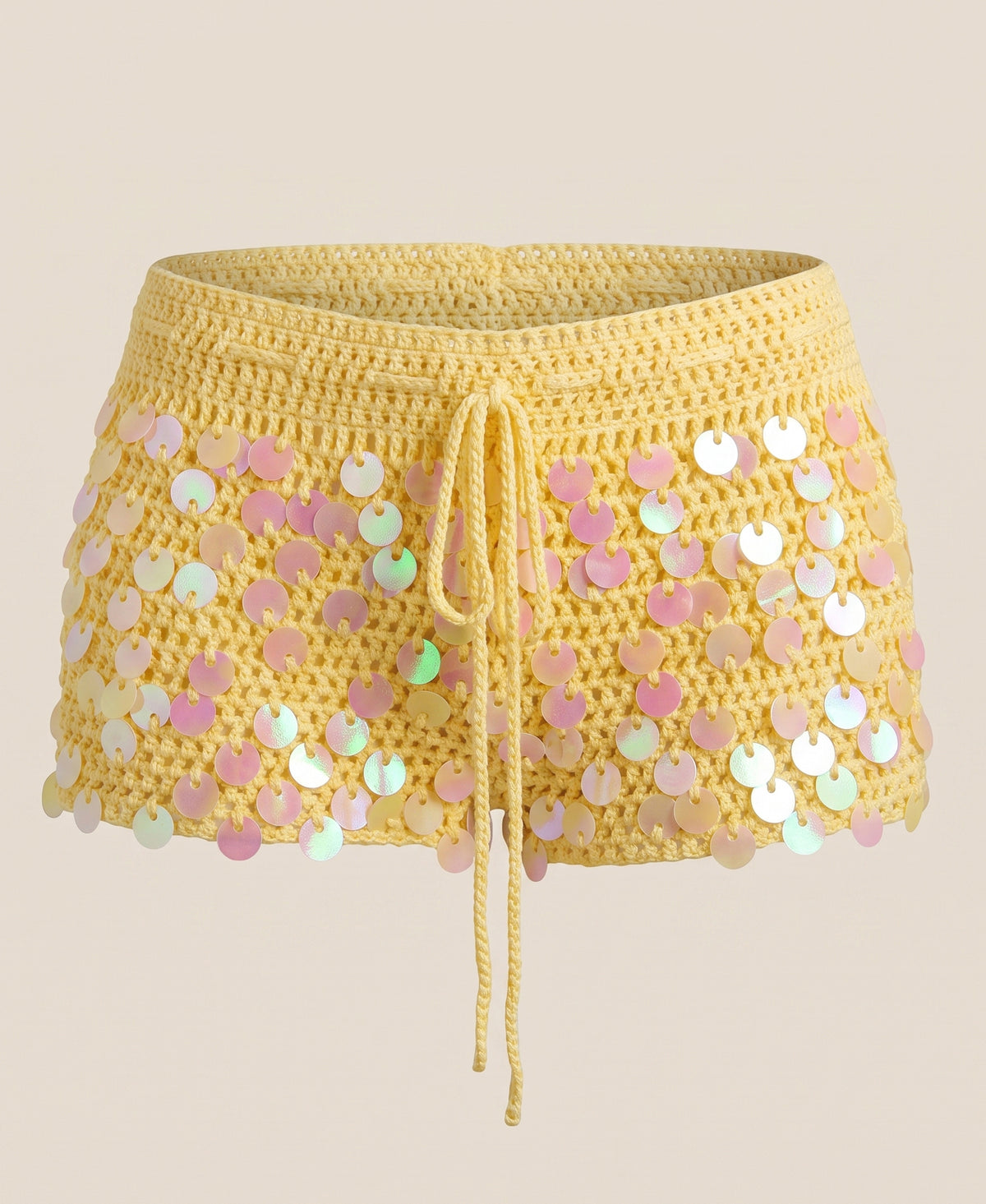 Sequined Crochet Shorts