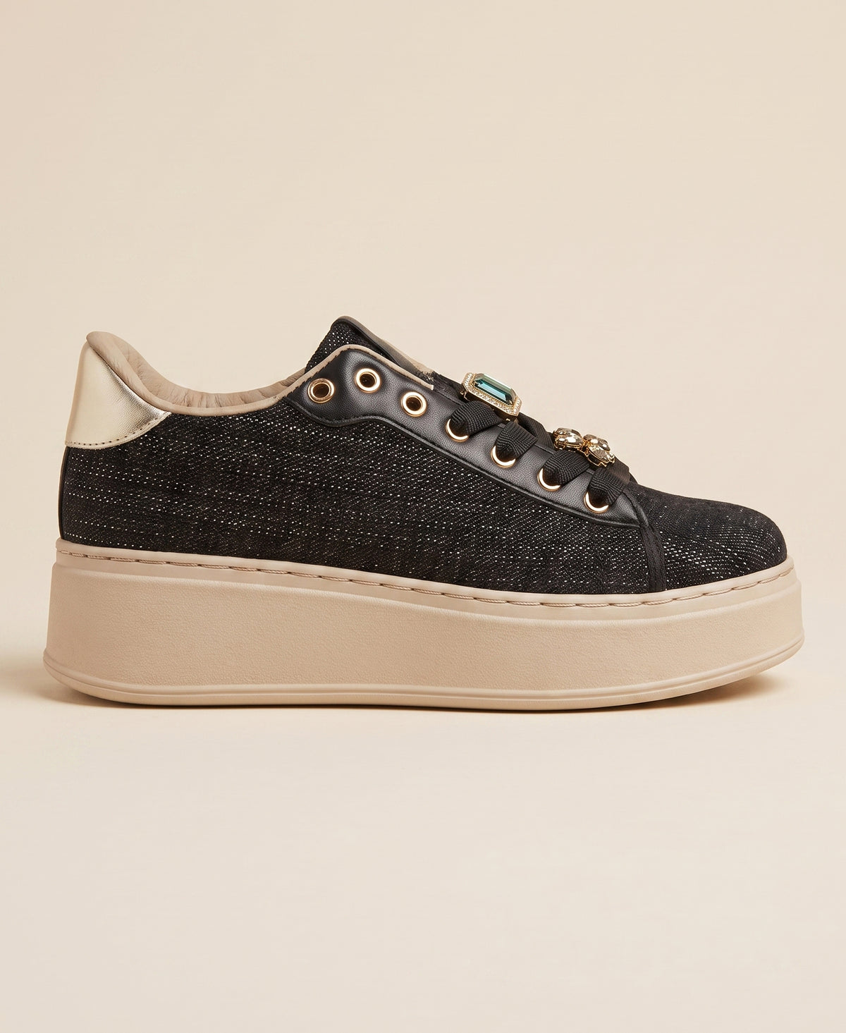 Jewel Embellished Platform Sneakers