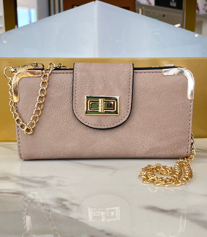 Gold Chain Beige Purse