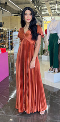 Copper Pleated Dress