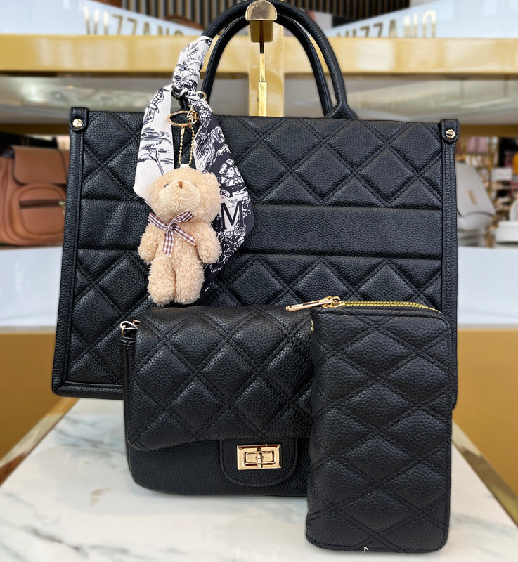 Black Three Piece Handbag