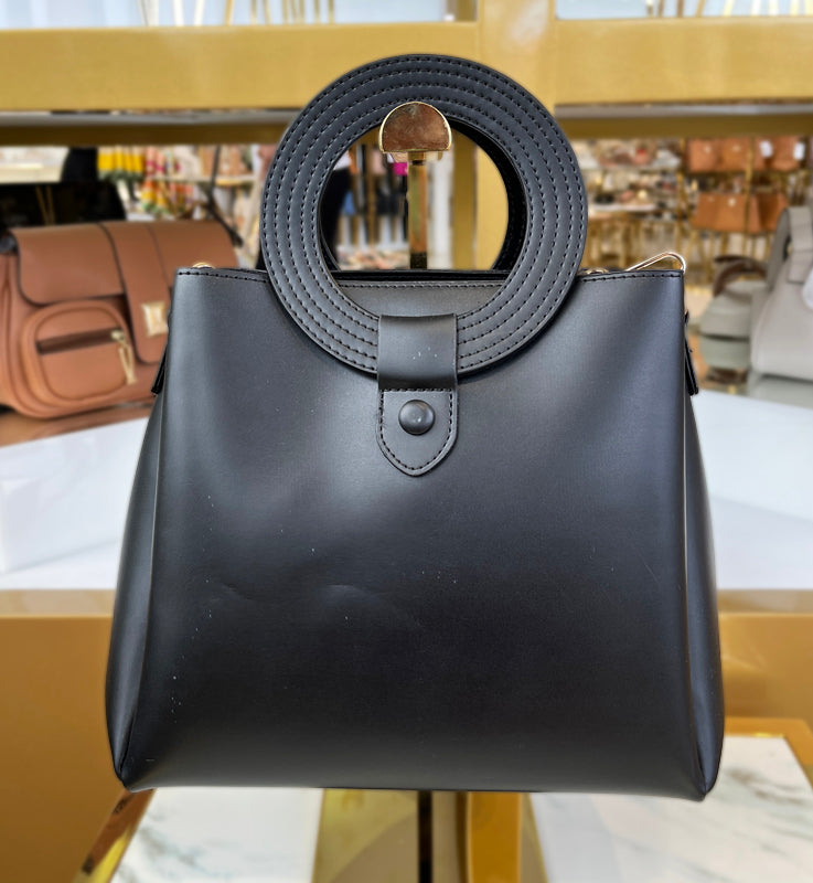 Black Circular Handle Bag