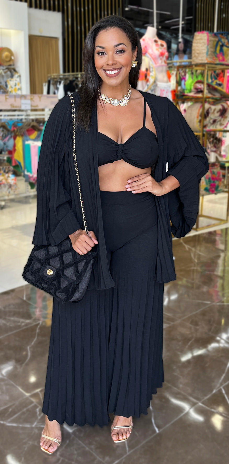 Black Pleated Pants