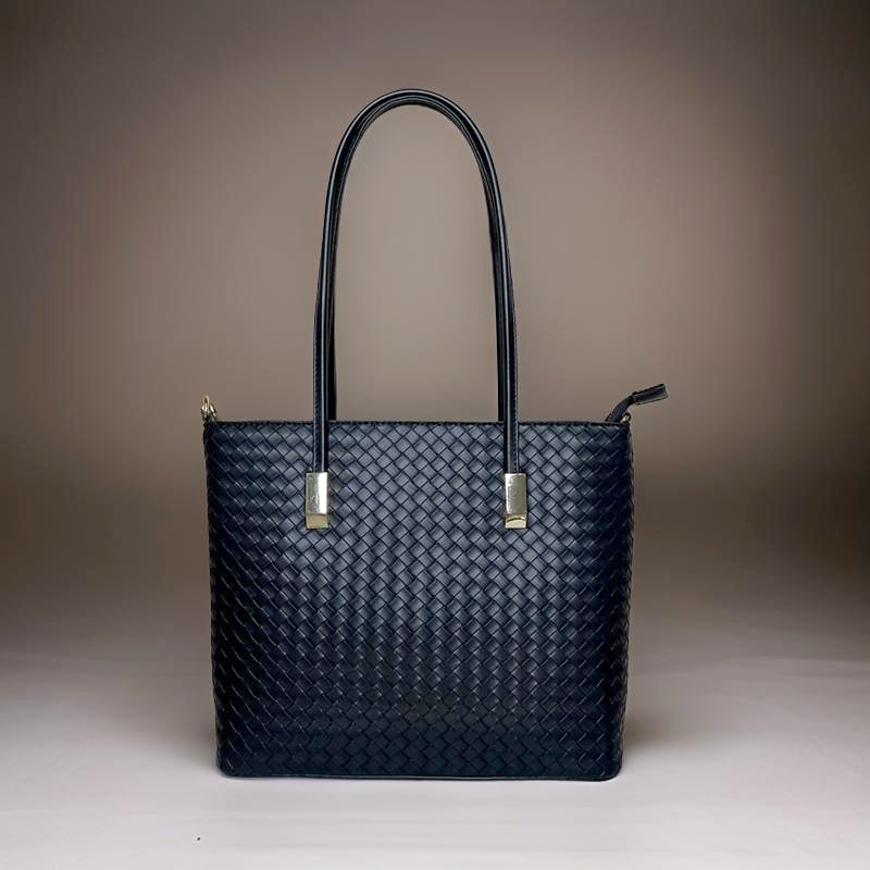 Black Woven Handbag