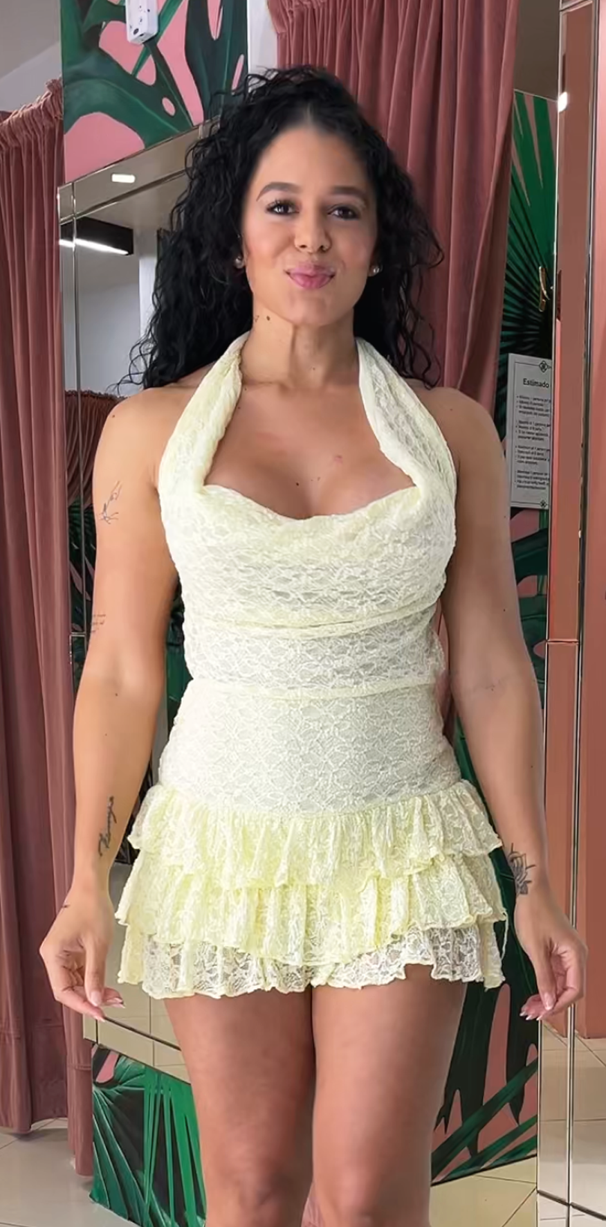 Yellow Lace Minidress