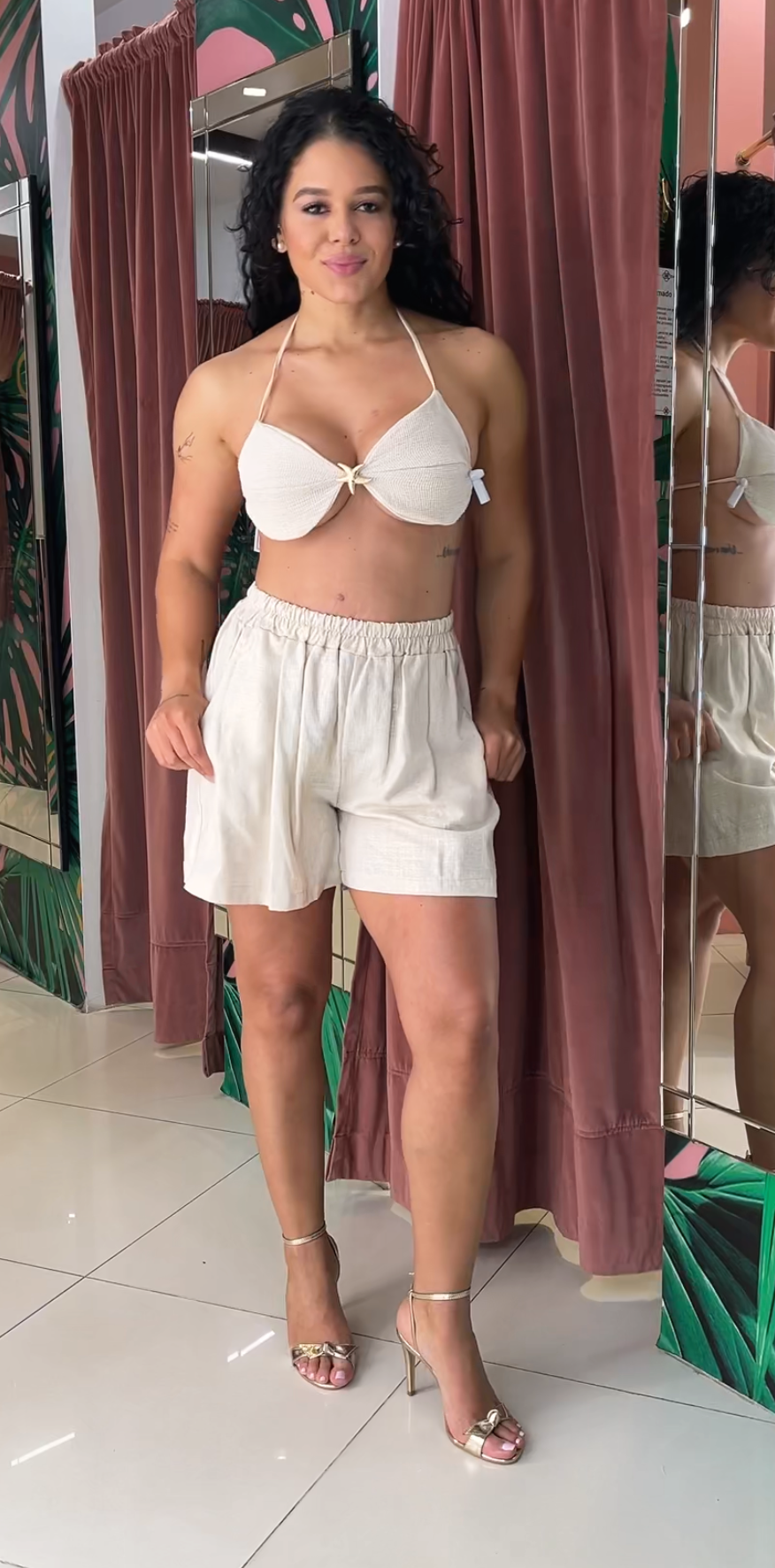 Beige Shorts