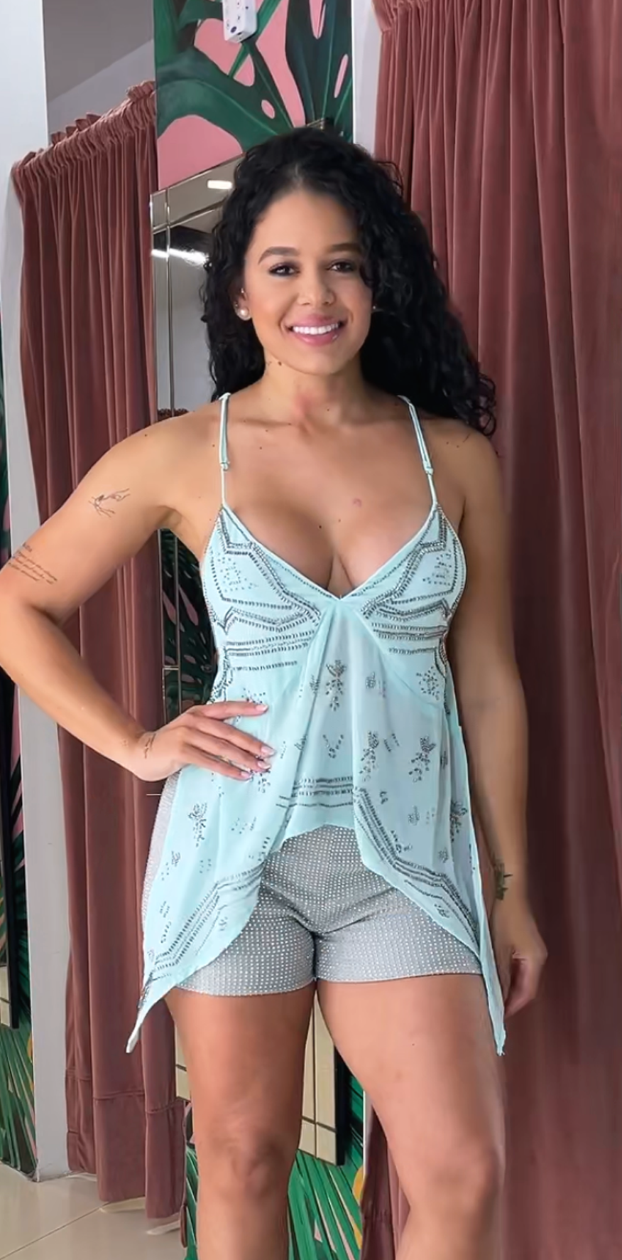 Turquoise Studded Top