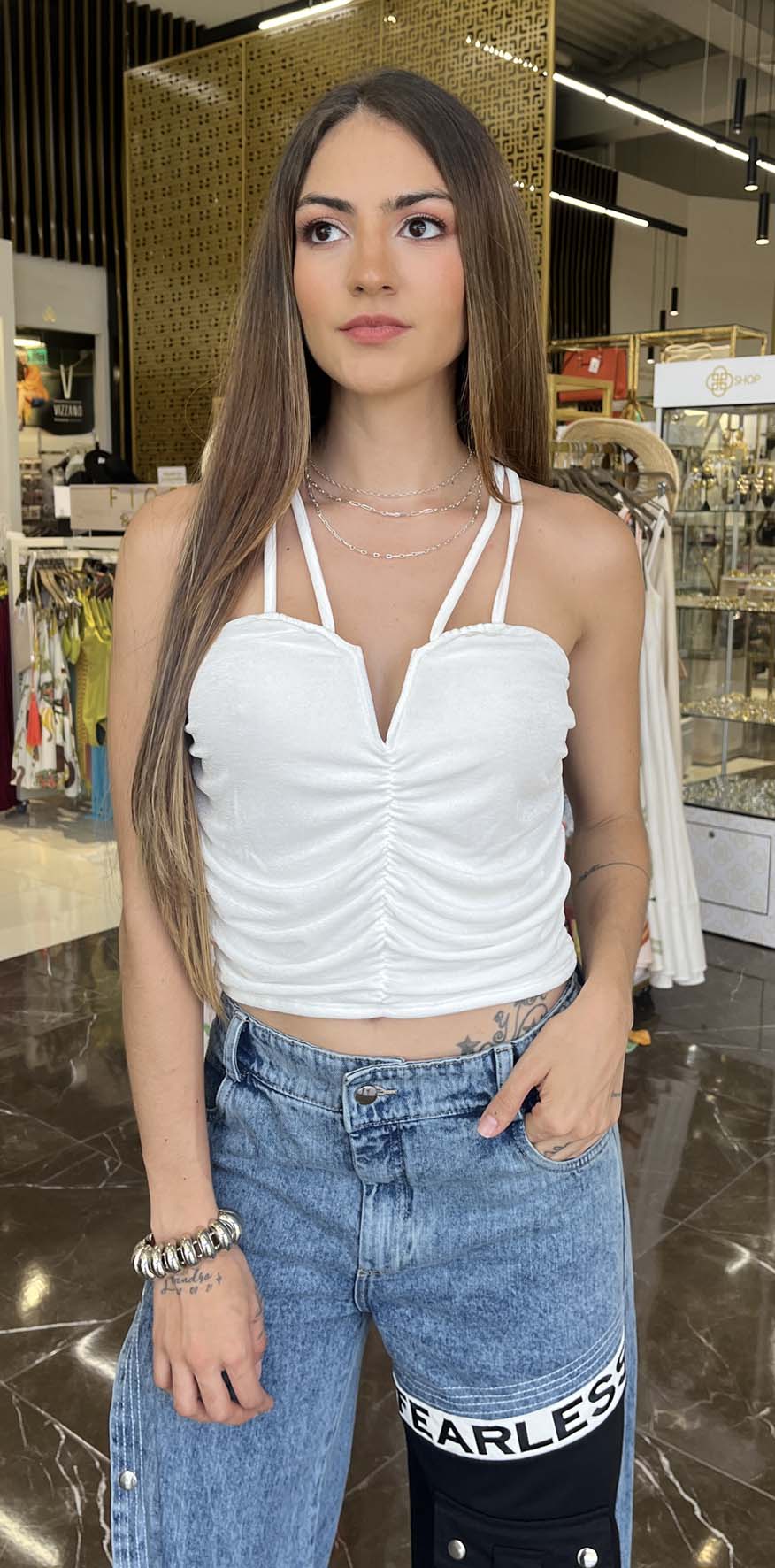 White Crop Blouse