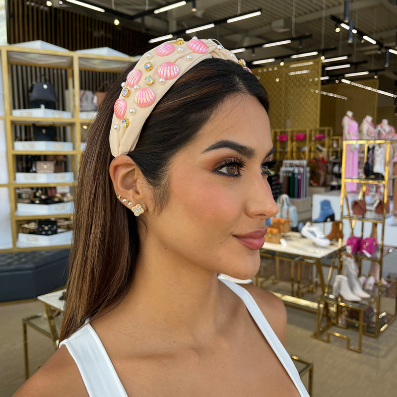 Pink Seashells Headband