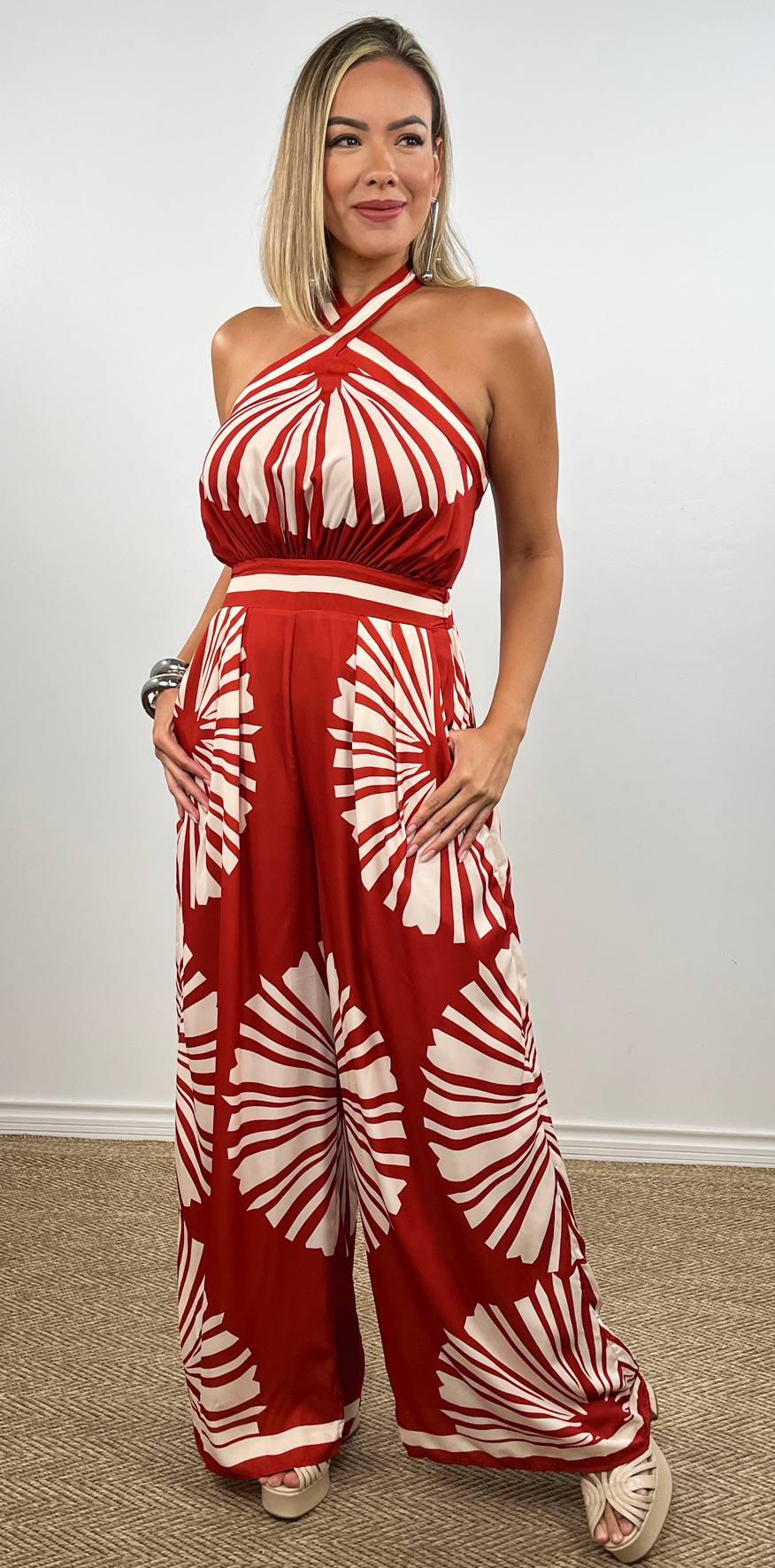 Terracotta Print Jumpsuit